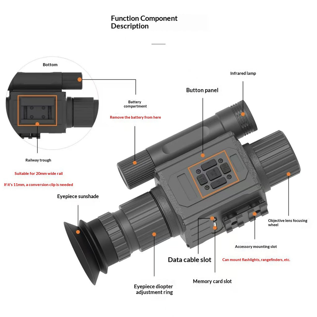 Telescope NK008-940-50 camera 1080 night vision device+charger+battery+32GB memory card